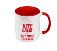 Fabulous Mug de Couleur Qualité Premium Rouge - Keep Calm and Buy more Sneakers Red Sneakerhead Collection Shoes Hobby Kicks - Tasse avec anse et intérieur de couleur