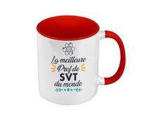 Fabulous Mug de Couleur Qualité Premium Rouge - La Meilleure Prof de SVT du Monde Professeur Science Lycee College - Tasse avec anse et intérieur de couleur