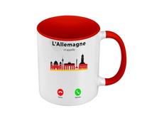 Fabulous Mug de Couleur Qualité Premium Rouge - L'Allemagne M'Appelle Berlin Patrimoine Drapeau - Tasse avec anse et intérieur de couleur