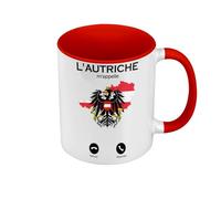 Fabulous Mug de Couleur Qualité Premium Rouge - L'Autriche M'Appelle Drapeau Voyage Culture - Tasse avec anse et intérieur de couleur