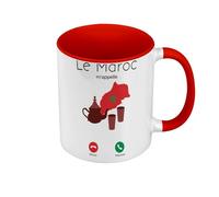 Fabulous Mug de Couleur Qualité Premium Rouge - Le Maroc M'Appelle Culture Drapeau Voyage - Tasse avec anse et intérieur de couleur