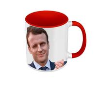 Fabulous Mug de Couleur Qualité Premium Rouge - Macron Clin d'Oeil President France Humour Meme - Tasse avec anse et intérieur de couleur