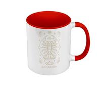 Fabulous Mug de Couleur Qualité Premium Rouge - Scorpion Signe Astrologie Bohème Zodiaque Astres Constellation - Tasse avec anse et intérieur de couleur