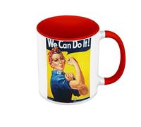 Fabulous Mug de Couleur Qualité Premium Rouge - We Can Do It Femme Guerre Affiche Ancien Vintage - Tasse avec anse et intérieur de couleur