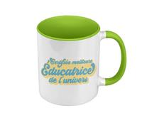 Fabulous Mug de Couleur Qualité Premium Vert - Certifiée meilleure Educatrice de l'univers Educateur Spécialisé - Tasse avec anse et intérieur de couleur
