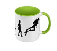 Fabulous Mug de Couleur Qualité Premium Vert - Evolution Plongée sous Marine Sport Mer - Tasse avec anse et intérieur de couleur