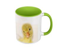 Fabulous Mug de Couleur Qualité Premium Vert - Gang De Canetons Mignon Animaux de La Ferme Poussins - Tasse avec anse et intérieur de couleur