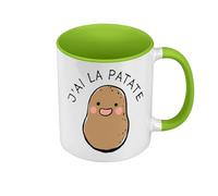 Fabulous Mug de Couleur Qualité Premium Vert - J'ai la Patate Expression Légumes Humour - Tasse avec anse et intérieur de couleur