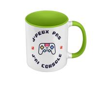 Fabulous Mug de Couleur Qualité Premium Vert - J'Peux Pas J'ai Console Jeux Vidéo Gaming - Tasse avec anse et intérieur de couleur