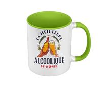 Fabulous Mug de Couleur Qualité Premium Vert - La Meilleure Alcoolique du Monde Biere Vin Soirées Apéro Fete Alcool - Tasse avec anse et intérieur de couleur