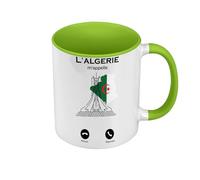Fabulous Mug de Couleur Qualité Premium Vert - L'Algérie M'Appelle Culture Patrimoine Tourisme - Tasse avec anse et intérieur de couleur