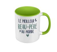 Fabulous Mug de Couleur Qualité Premium Vert - Le Meilleur Beau-Père du Monde Famille - Tasse avec anse et intérieur de couleur