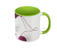Fabulous Mug de Couleur Qualité Premium Vert - Tricot Pelote I can Stop Je Peux Arrêter - Tasse avec anse et intérieur de couleur