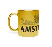 Fabulous Mug Doré en Céramique Chromé - Amsterdam Minimalist Voyage Pays-Bas Tourisme - 325 ml