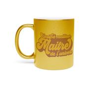 Fabulous Mug Doré en Céramique Chromé - Certifié meilleur Maitre de l'univers Enseignant Ecole Primaire - 325 ml
