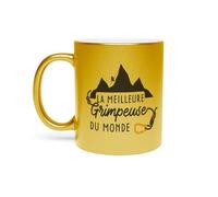 Fabulous Mug Doré en Céramique Chromé - La Meilleure Grimpeuse du Monde Escalade Montagne Grimpe - 325 ml