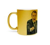 Fabulous Mug Doré en Céramique Chromé - Macron en Colere President France Humour Meme - 325 ml