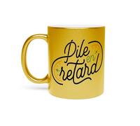 Fabulous Mug Doré en Céramique Chromé - Pile en Retard Humour Ponctualité Défaut - 325 ml