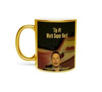 Fabulous Mug Doré en Céramique Chromé - Work Hard Citation Inspirante Anglais Elon Musk Businessman Milliardaire - 325 ml