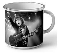 Fabulous Mug en métal émaille ACDC Vintage Angus Young Guitare Blanc G