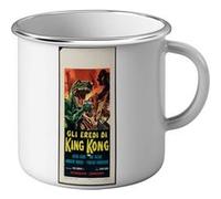 Fabulous Mug en métal émaille Affiche Italienne King Kong Versus Godzilla Blanc G