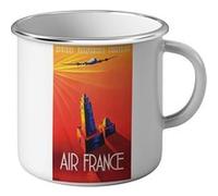 Fabulous Mug en métal émaille Air France Afrique Affiche Vintage Blanc G