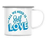 Fabulous Mug en métal émaille All we need - Self Love Blanc G