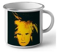 Fabulous Mug en métal émaille Andy Warhol Autoportrait Pop Art 1986 Blanc G