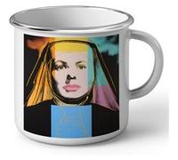 Fabulous Mug en métal émaille Andy Warhol Portrait Ingrid Bergman Blanc G