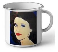 Fabulous Mug en métal émaille Andy Warhol Portrait Jane Fonda Blanc G
