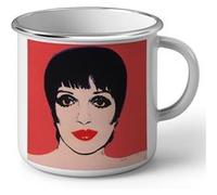 Fabulous Mug en métal émaille Andy Warhol Portrait Liza Minnelli Blanc G