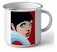 Fabulous Mug en métal émaille Andy Warhol Portrait Liza Minnelli Blanc G