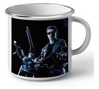 Fabulous Mug en métal émaille Arnold Schwarzenegger Terminator 2 Blanc G