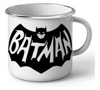 Fabulous Mug en métal émaille Batman Logo Vintage Blanc G