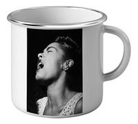 Fabulous Mug en métal émaille Billie Holiday Chanteuse Blanc G