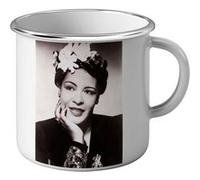 Fabulous Mug en métal émaille Billie Holiday Chanteuse Jazz 1 Blanc G
