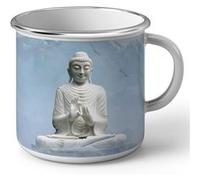 Fabulous Mug en métal émaille Buddha Blanc Montage Blanc G