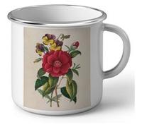 Fabulous Mug en métal émaille Camelia Planche Illustration Botanique Ancienne Blanc G