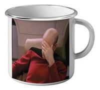 Fabulous Mug en métal émaille Capitaine Jean Luc Picard Blanc G