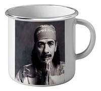 Fabulous Mug en métal émaille Carlos Santana Guitariste Blanc G