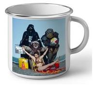 Fabulous Mug en métal émaille Carrie Fisher Bikini Plage Dark Vador Star Wars Blanc G