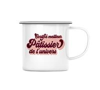 Fabulous Mug en Métal Emaillé Certifié meilleur Patissier de l'univers Boulangerie Gateau Dessert Cuisine