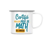 Fabulous Mug en Métal Emaillé Certifié meilleur prof de Math de l'univers Professeur College Lycee Mathematiques