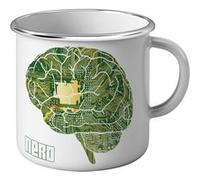 Fabulous Mug en métal émaille Cerveau en Circuit imprimé Nerd Blanc G