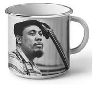 Fabulous Mug en métal émaille Charles Mingus Jazz Contrebasse Blanc G