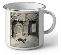 Fabulous Mug en métal émaille Chat Dans La Neige Beatrice Potter Blanc G