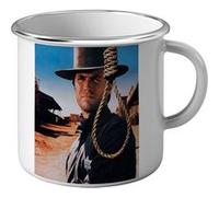 Fabulous Mug en métal émaille Clint Eastwood Cowboy 1 Blanc G