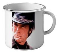Fabulous Mug en métal émaille Clint Eastwood Cowboy 7 Blanc G