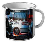 Fabulous Mug en métal émaille Dessin Delorean Dmc-12 Retour Vers Le Futur Blanc G