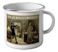 Fabulous Mug en métal émaille Docteur Jekyll and Mister Hyde Gravure Transformation Blanc G